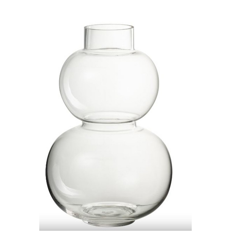 VASO PALLA IN VETRO TRASPARENTE SMALL 18,5X18,5X28 CM. JOLIPA