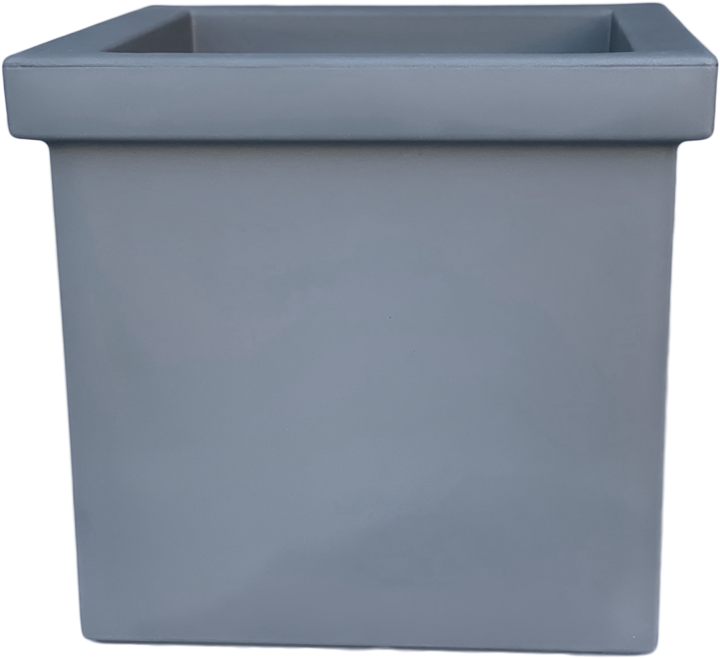 Vaso Siepi Quadro Grigio Metallo cm 39