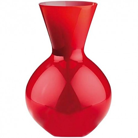 Vaso Venini Idria in vetro opalino rosso cm 36