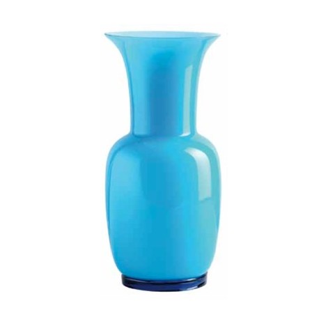 Vaso Venini murano in vetro opalino acquamare cm 30