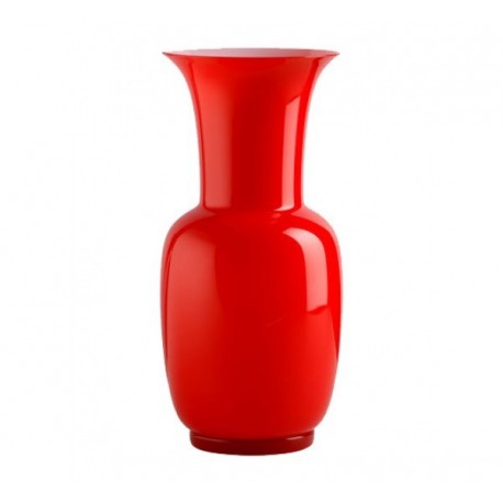 Vaso Venini murano in vetro opalino rosso cm 22