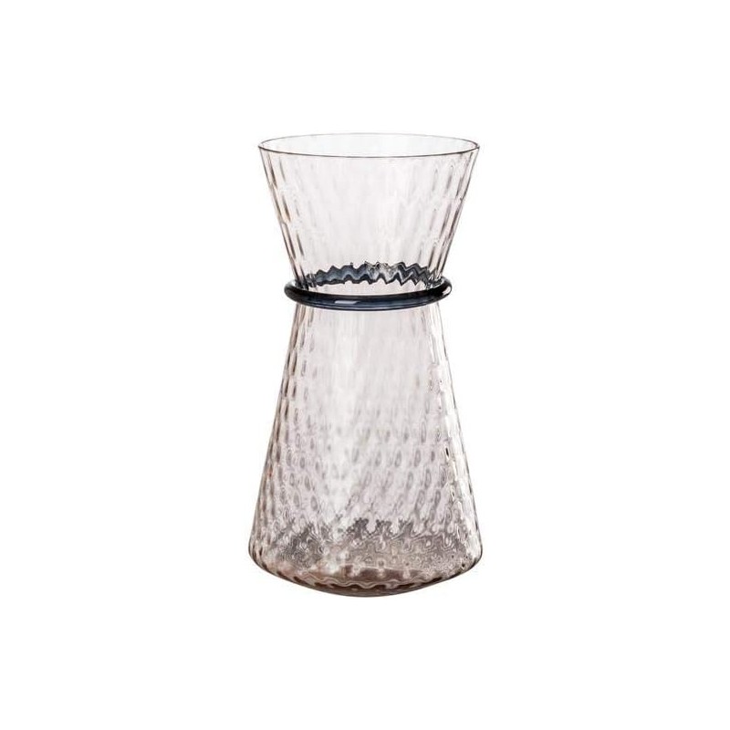 Vaso Venini Tiara in vetro trasparente rosa uva cm 32