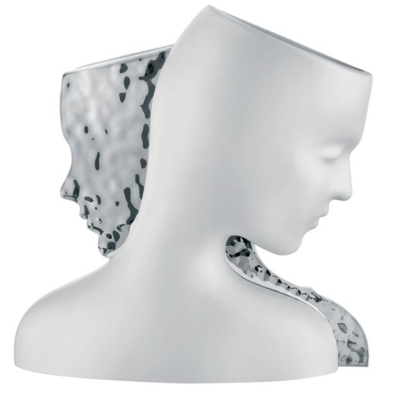 VASO VISI 14X14 CM. BIANCO/ARGENTO BONGELLI PREZIOSI