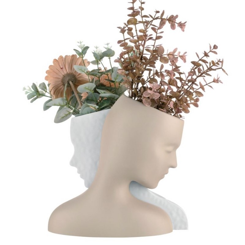 VASO VISI 14X14 CM. NOCCIOLA/BIANCO BONGELLI PREZIOSI