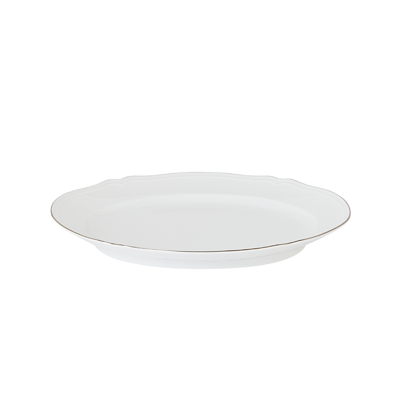 Vassoio ovale Ginori 1735 Corona Platino Antico doccia cm 34