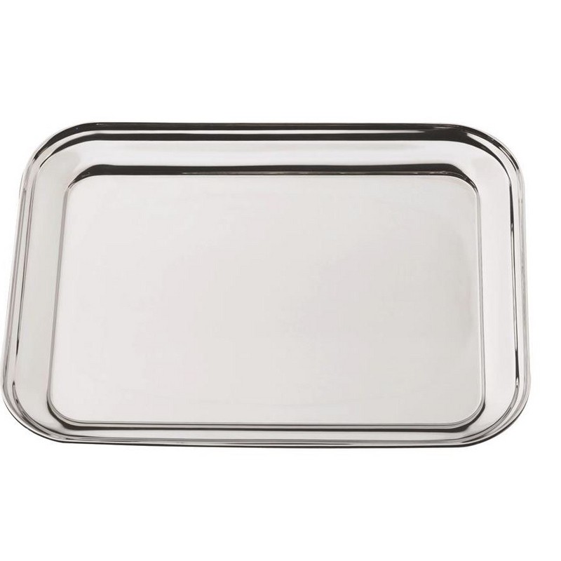 VASSOIO RETTANGOLARE CATERING C/BORDO 45X34 CM. ACCIAIO 18/C ABERT