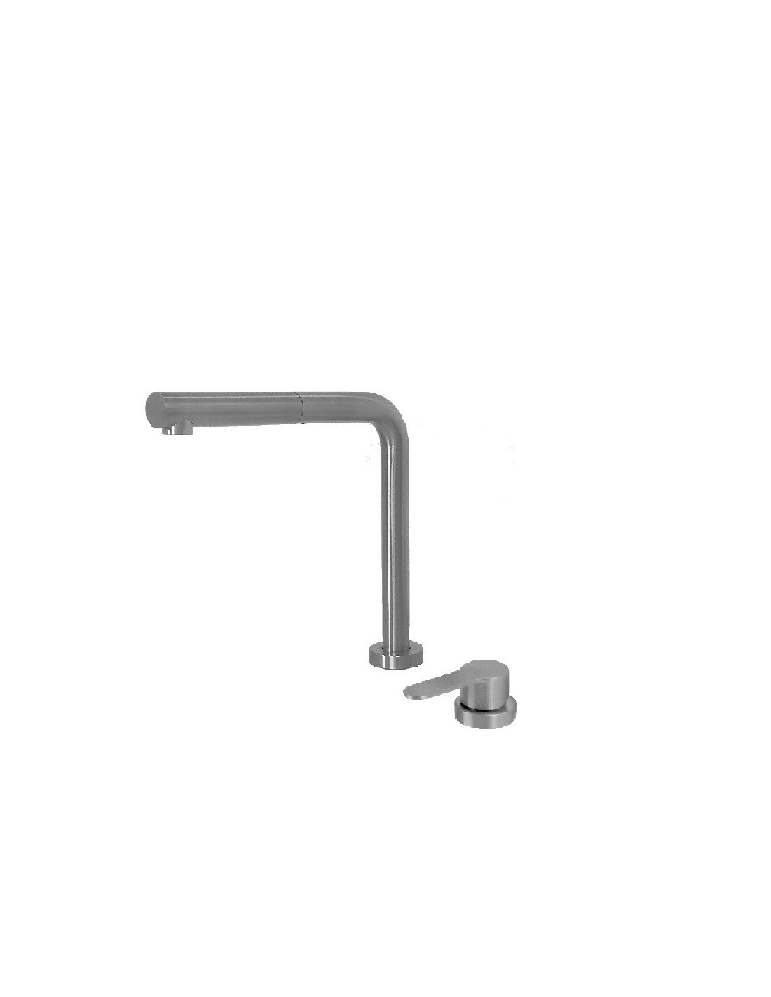 Vema Rubinetterie - Tiber miscelatore monocomando per lavello con canna piatta a scomparsa e doccetta estraibile V20026