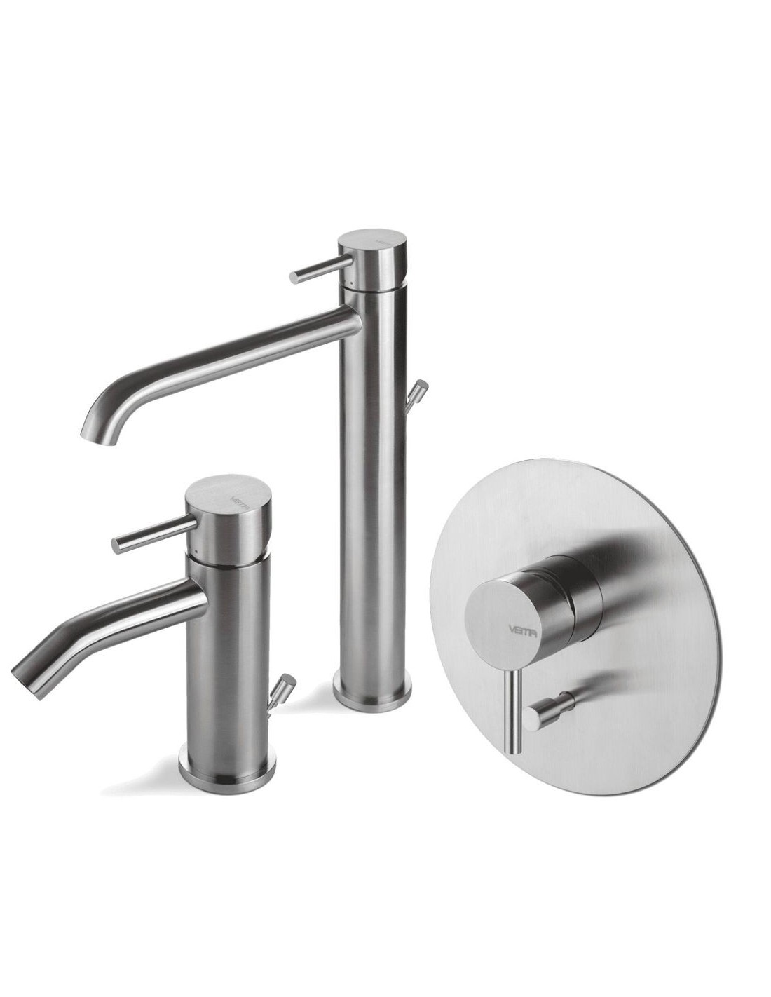 Vema Rubinetterie - TIBER Set miscelatore lavabo alto + bidet + miscelatore doccia con deviatore