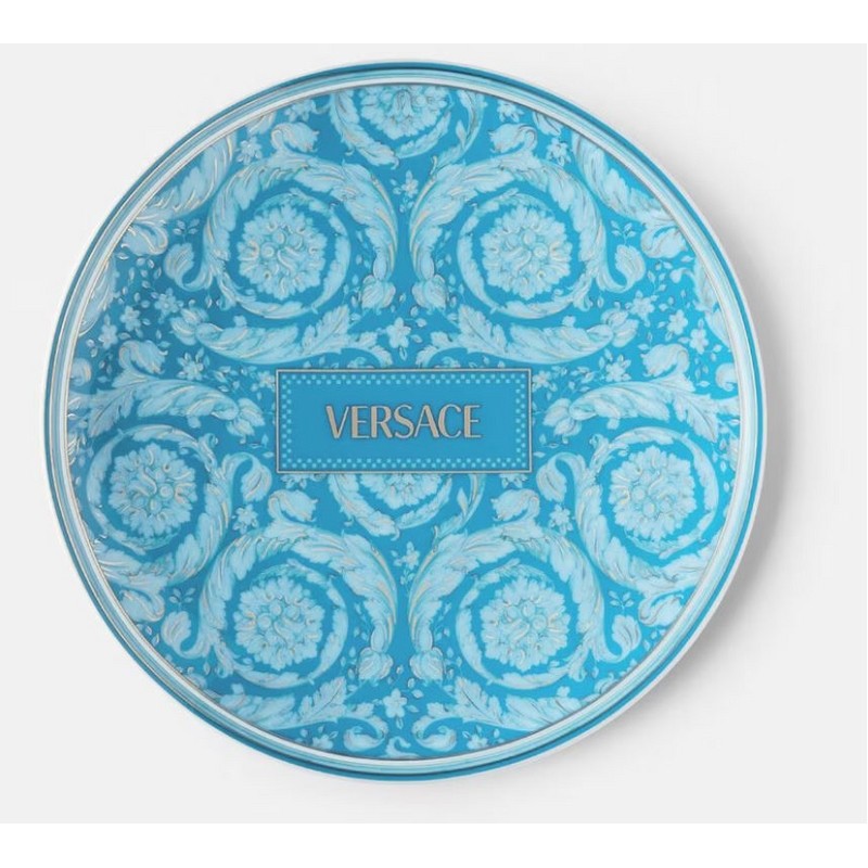 VERSACE BAROCCO TEAL PIATTO PIANO 17 CM.