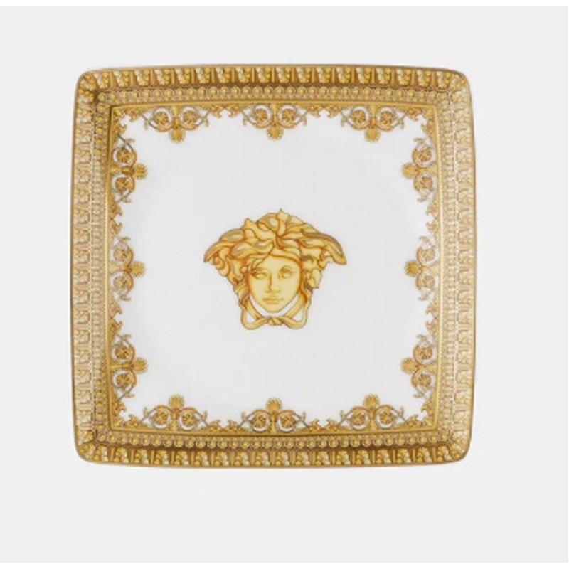 VERSACE COPPETTA QUADRA PIANA 12 CM BAROQUE BIANCO