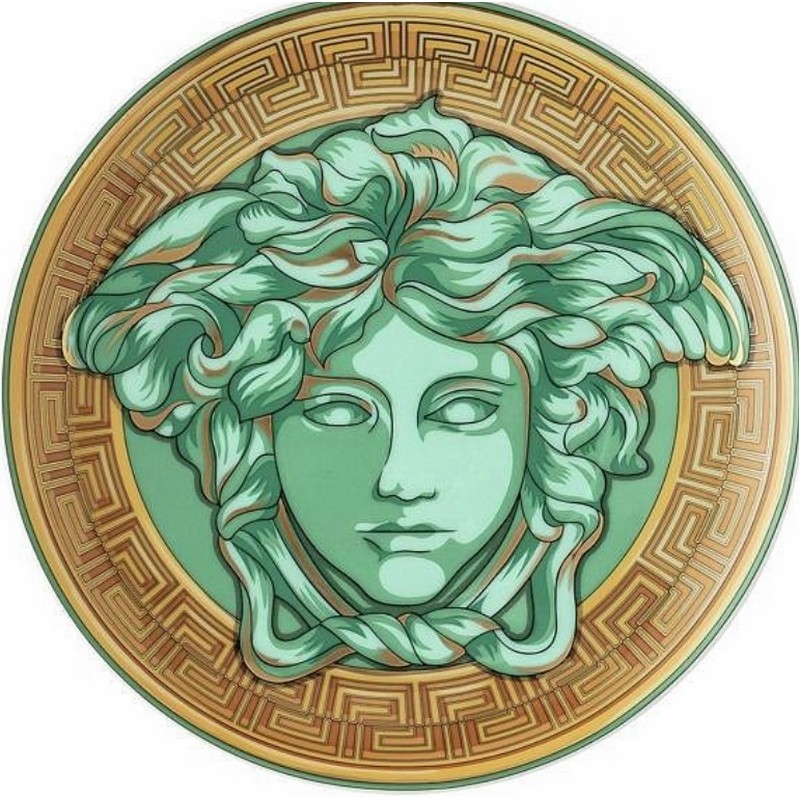VERSACE MEDUSA AMPLIFIED PIATTO PIANO 17 CM. GREEN COIN