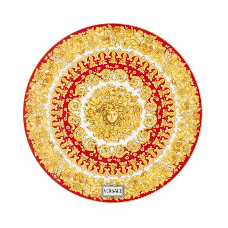 VERSACE MEDUSA RHAPSODY RED PIATTO SEGNAPOSTO 33 CM.