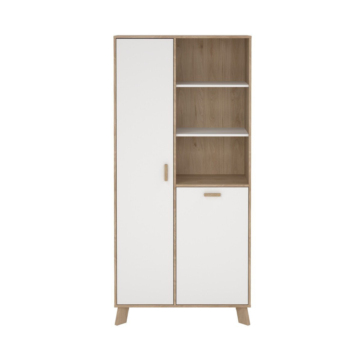 Vetrina 2 ante, 3 vani rovere decorativo e bianco H188,2 cm - STORM