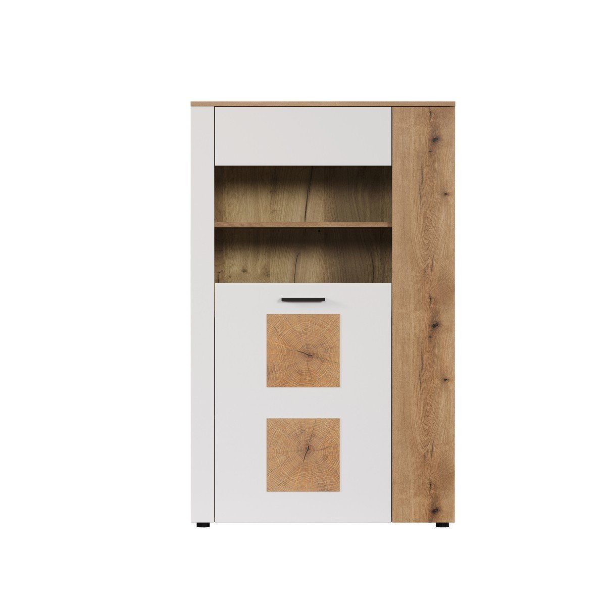 Vetrina 2 ante, di cui 1 con vetro temperato L90 cm - VITORIA