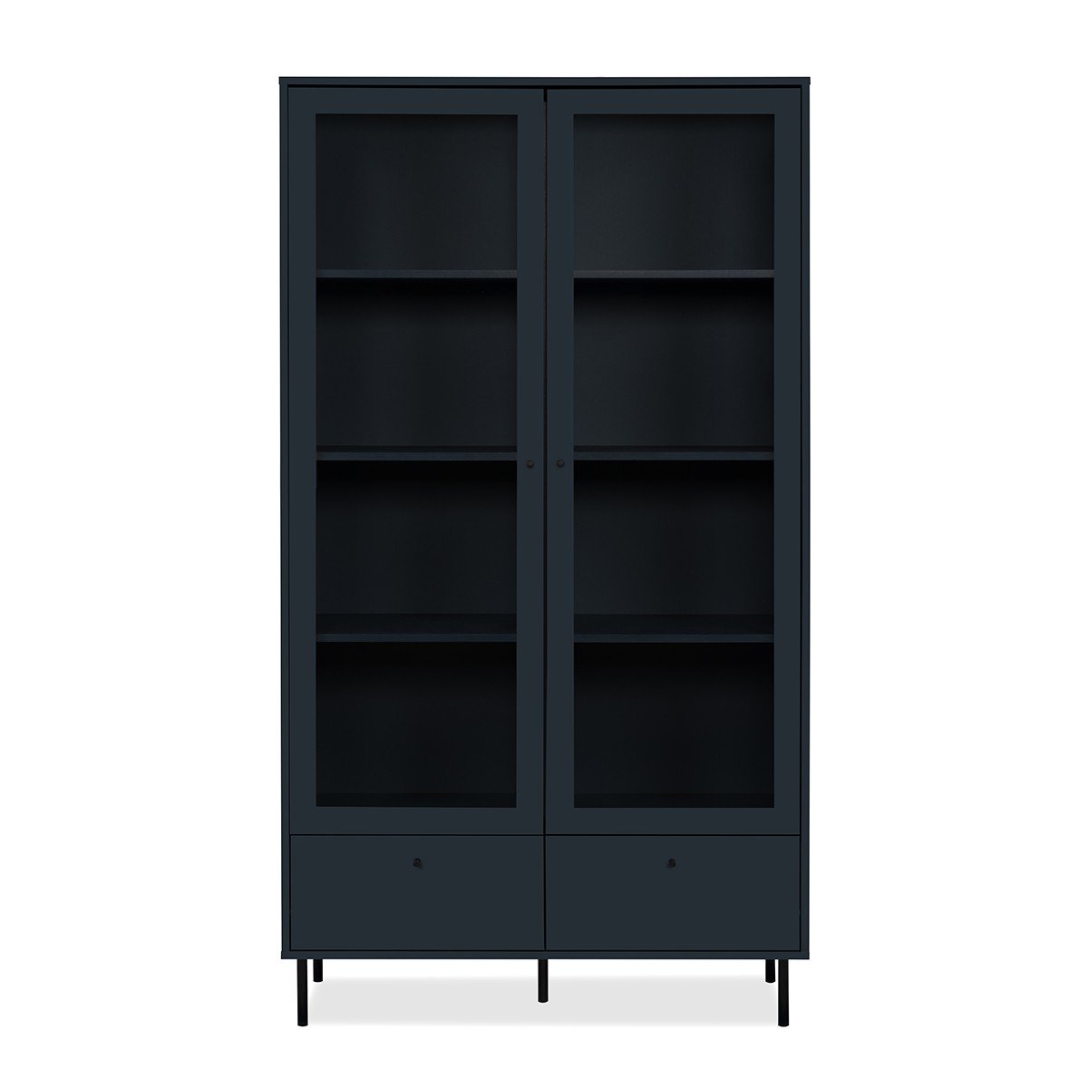 Vetrina 2 Porte Vetrate e 2 Cassetti Blu Navy H183 cm - BOGOTA