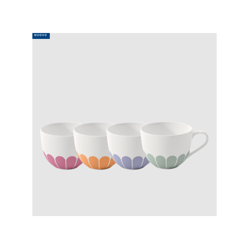 Villeroy & Boch Fleur tazza caffè con piatto multicolore 4 pezzi
