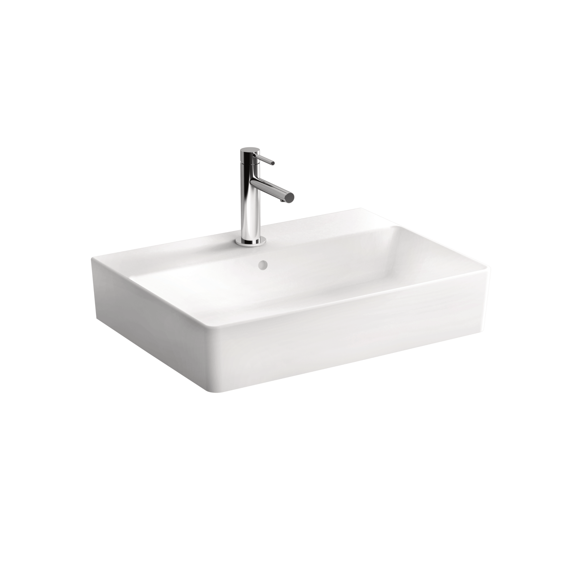 Lavabo D'Appoggio 60x44 Cm Vitra "Nuo" Bianco Lucido