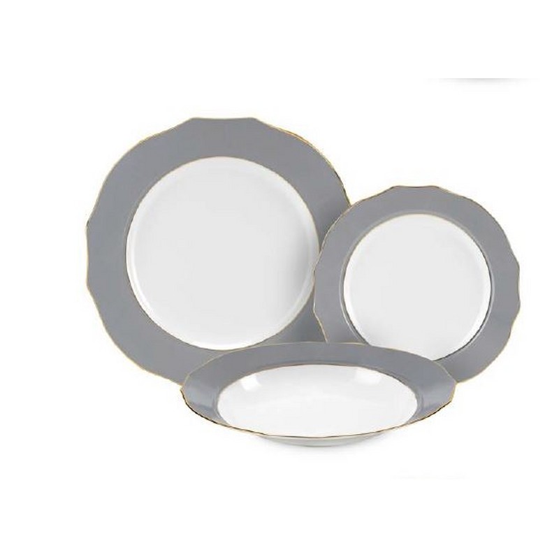 VIVIENNE GRIGIO SERVIZIO PIATTI DA TAVOLA DA 36 PZ FADE