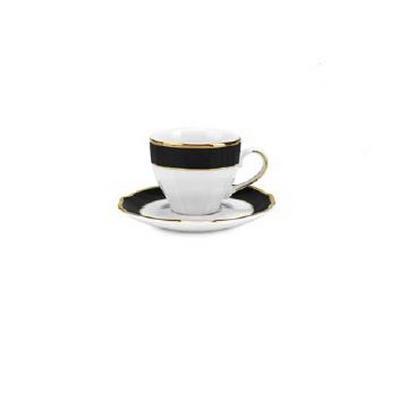 VIVIENNE NERO SET 6 TAZZE CAFFE' CON PIATTINO ML 90 FADE