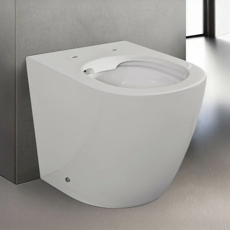 Wc filomuro Rimless in ceramica bianco lucido serie Tokyo