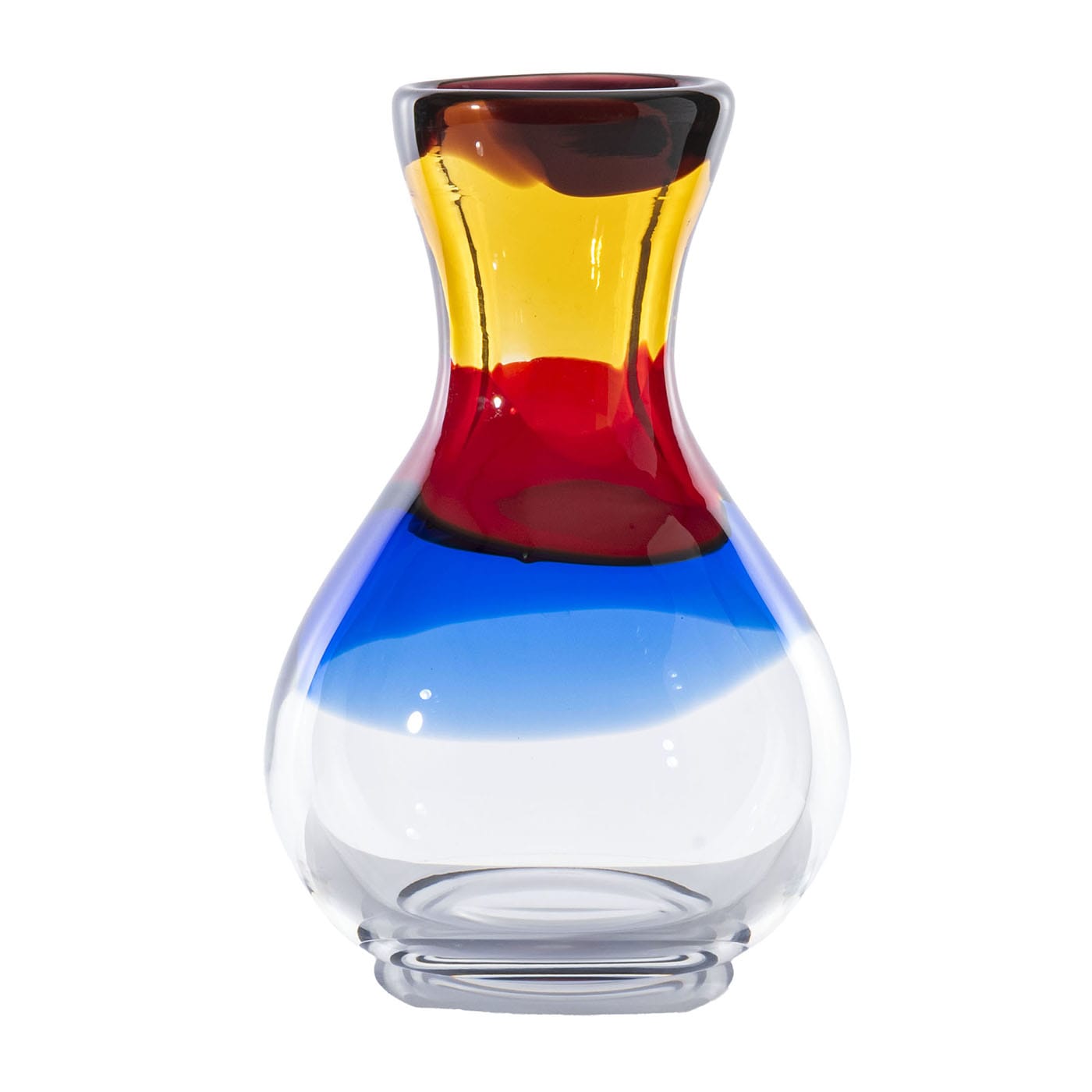 Brocca policroma a righe rigonfie di Gio Ponti