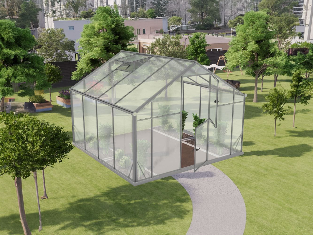 Serra Chicoree XL9, lastra in policarbonato alveolare 6 mm, superficie: 8,40 m² - misure: 290 x 290 cm (l x p)