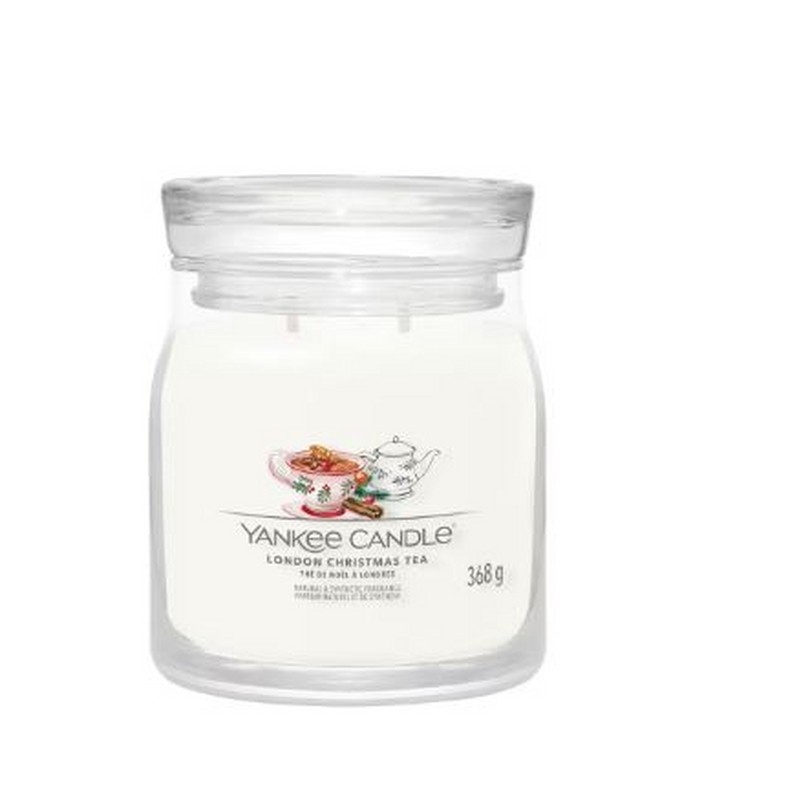 YANKEE CANDLE CANDELA IN GIARA MEDIA SIGNATURE LONDON CHRISTMAS TEA