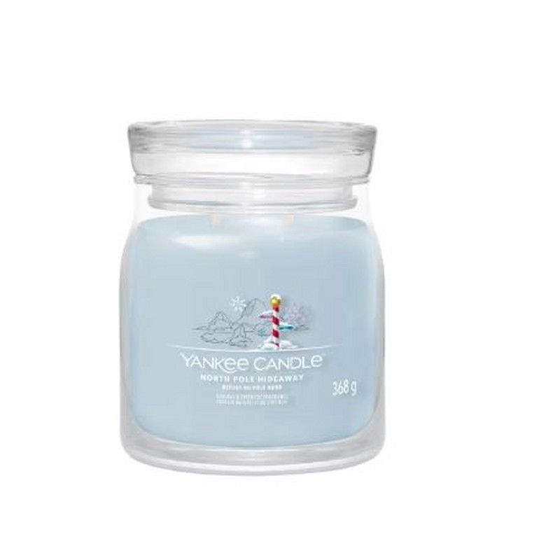 YANKEE CANDLE CANDELA IN GIARA MEDIA SIGNATURE NORTH POLE HIDEAWAY