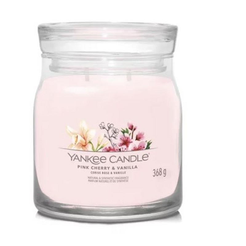 YANKEE CANDLE CANDELA IN GIARA MEDIA SIGNATURE PINK CHERRY VANILLA