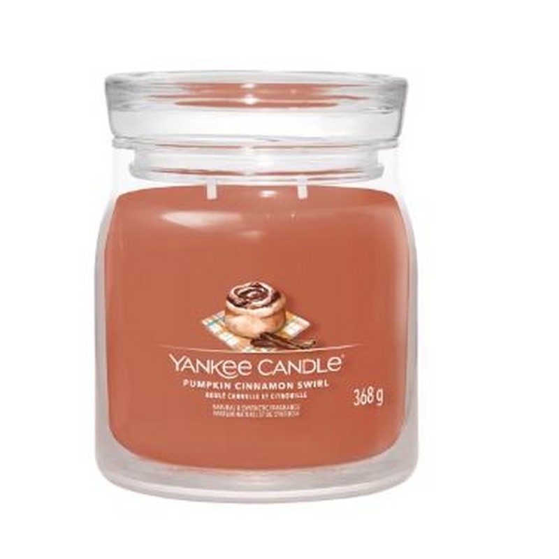 YANKEE CANDLE CANDELA IN GIARA MEDIA SIGNATURE PUMPKIN CINNAMON SWIRL