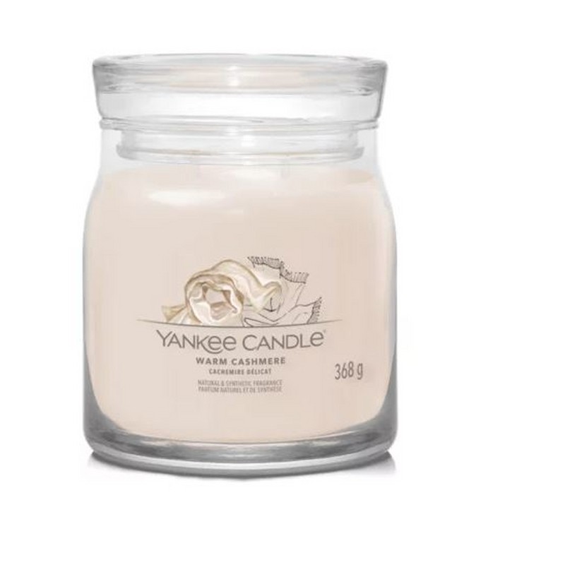 YANKEE CANDLE CANDELA IN GIARA MEDIA SIGNATURE WARM CASHMERE