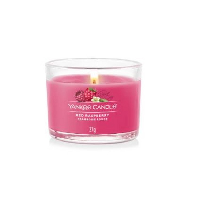 YANKEE CANDLE CANDELA VOTIVA IN VETRO 37 GR. RED RASPBERRY