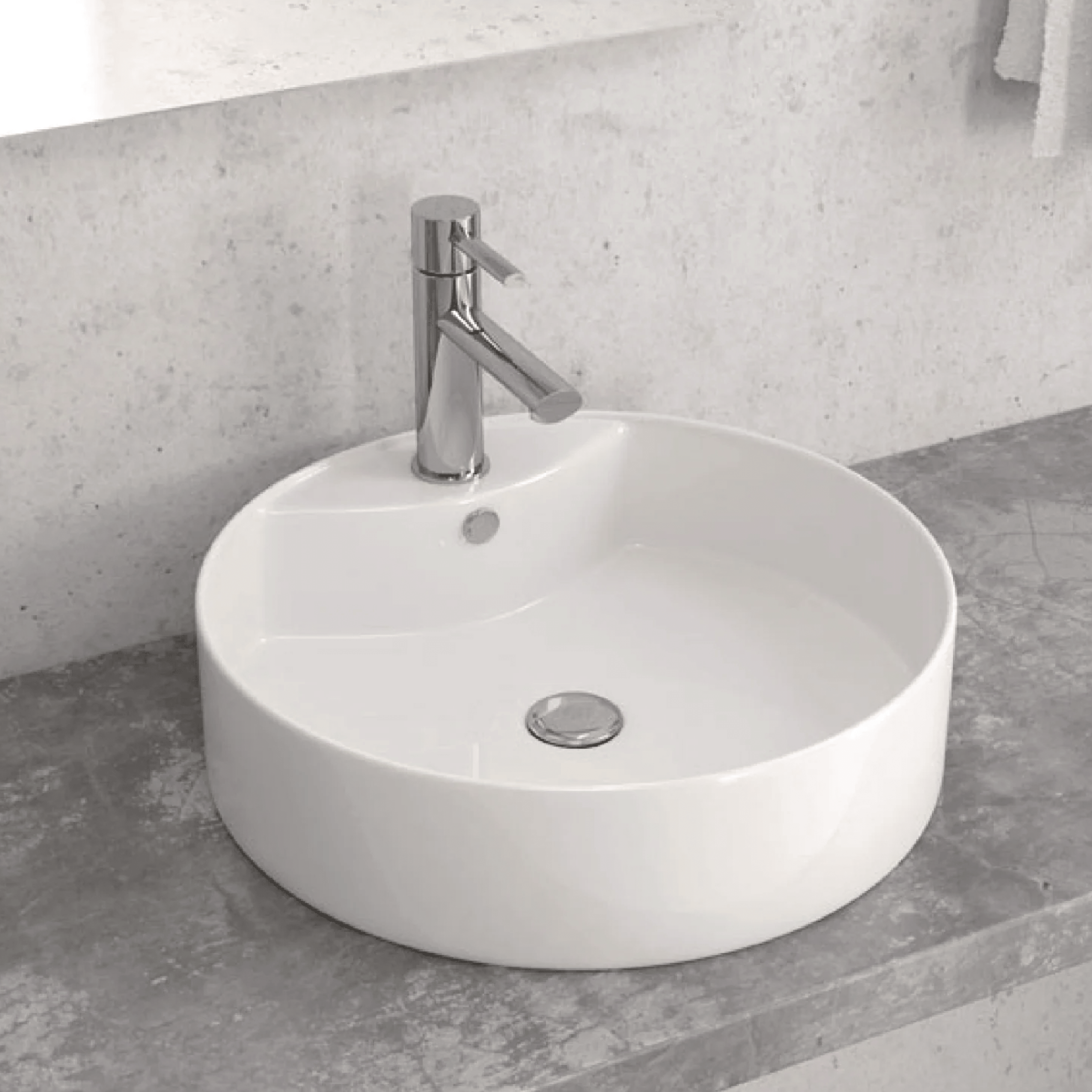 Lavabo D'Appoggio 46 Cm Karag Bianco Lucido